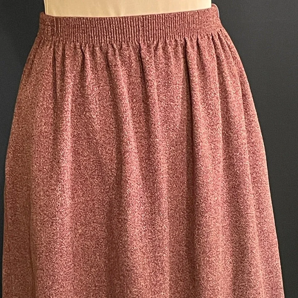 Bon Worth Pull On Skirt Womens S/M Mauve Good Vintage Elastic Waist Pockets